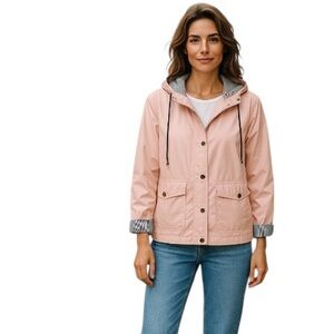 Cavalini Original Jacket Womens Size P/L Pink Navy Anorak Softshell Windbreaker